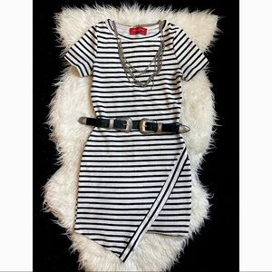 Azymetrical Mini Striped Dress